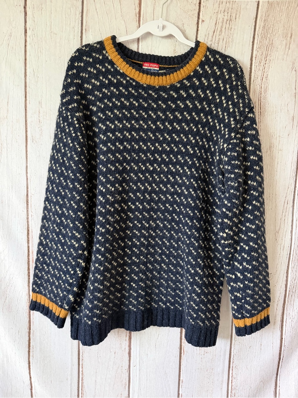VintageFree People Original Finest Quality Wool Blend Birdseye Crewneck Sweater